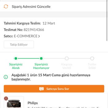 Trendyol Kahve Makinemi 20 Gündür Kargoya Vermedi.
