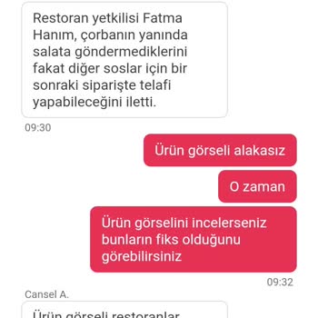 Yemeksepeti Eksik Ürün Gönderimi