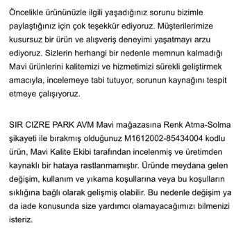 Mavi Renk Atma Sorunu