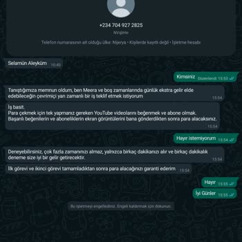 WhatsApp Nijerya'dan Mesajlar Geliyor WhatsApp Güvenliği İhlal Edebilir