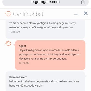 Pegasus'un Her Acenteyle İş Yaparak Bizi Mağdur Etmesi
