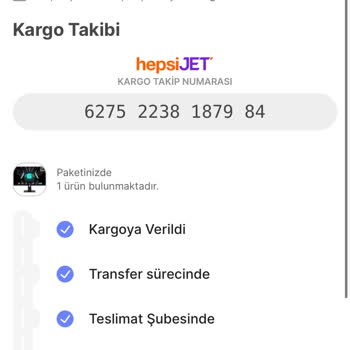 Teslim Edildi Gözüken Hepsijet Kargom Kayıp