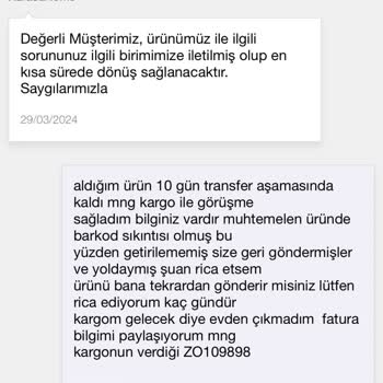 Karaca Züccaciye Ürün Elime Ulaşmadı