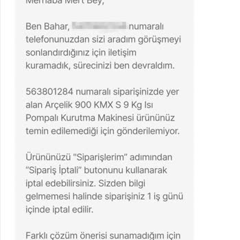 Hepsiburada'dan Alınan Beyaz Eşya Kargolandı Ama Sisteme Düşmedi (! )