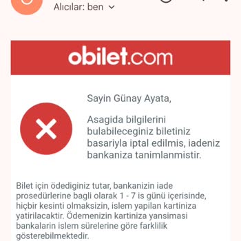 Obilet Ücret İadesi Yapmadı