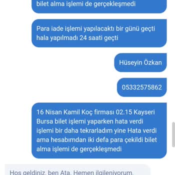 Obilet Para İadesi Şikayet