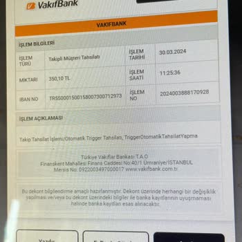 VakıfBank Habersiz Rızasız Trigger Kesintisi