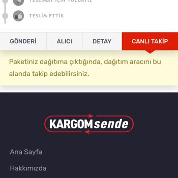 Kargom Sende Kargomu Getirmiyor