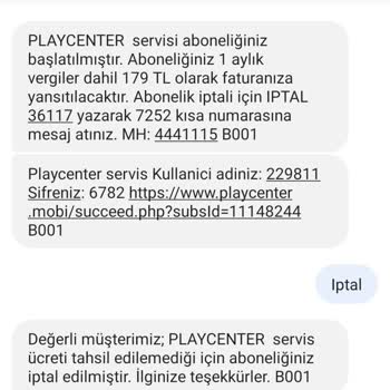 Playcenter İstemeden Abonelik Mağduriyeti Ve İade Talebi