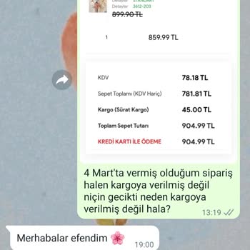 Elif Store Sipariş Kargoya Verilmedi