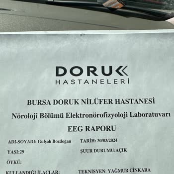 Doruk Nilüfer Hastanesi EEG Sistemi Ve Ücret Şikayeti