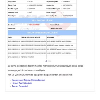 Aras Kargo Kargom Teslim Edilmeden İade Edildi