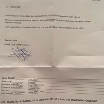 Amazon Jabra Elit 3 Bozuldu