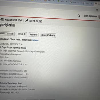 KFC İzmir Küçükpark Şubesi Teslimat Sorunu