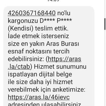 Aras Kargo Matbaacılar Şubesi Sorumsuzluğu