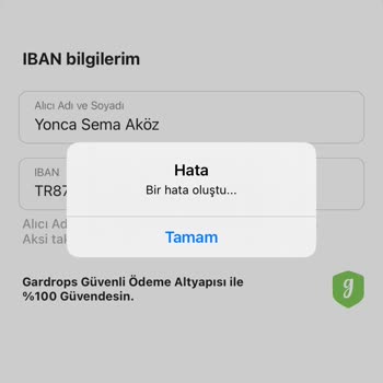 Gardrops İnan Hata Veriyor