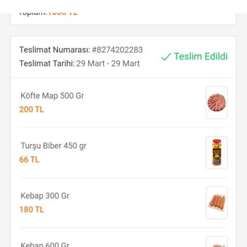 Trendyol Hızlı Market Köfteci Yusuf Kartaltepe Kasap Şubesi