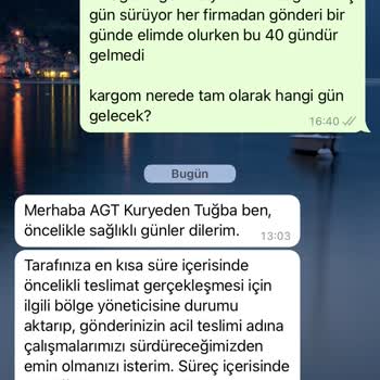 AGT Kurye Siparişimi 1 Aydır Teslim Etmiyor