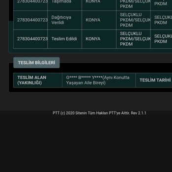 PTT Kargomu Yanlış Kişiye Teslim Etti
