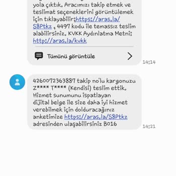 Aras Kargo Kargo Teslim Edilmedi