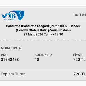 Obilet Para İadesi Yatmadı