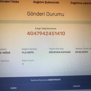 Aras Kargo Eksik Kargo Teslimatı