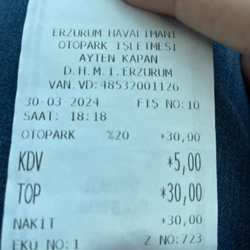 Erzurum Havalimanı Erzurum Hava Limanı 12 Dakika Oto Park Ücretine 1 Saatlik Alınıyor