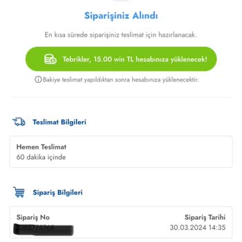 Cepte Şok Sipariş Getirmiyor