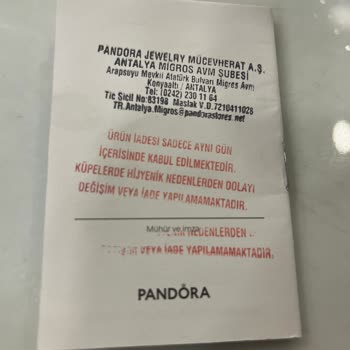 Pandora Mücevher Pandora Garantiye Girmiyor