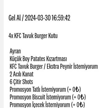 Mersin KFC Şubesi Şikayet