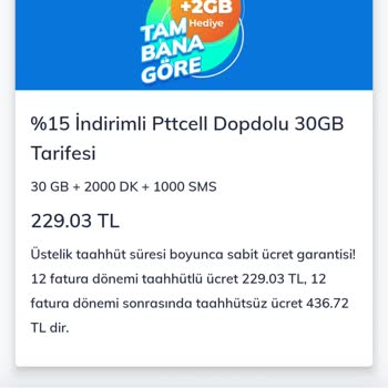 Pttcell Mobil Fatura Fazla Ücret Talep Ediyor.