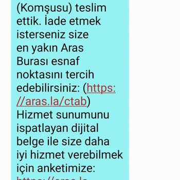 Aras Kargo Teslimatı Yapmadı. Yaptığını İddia Ediyor