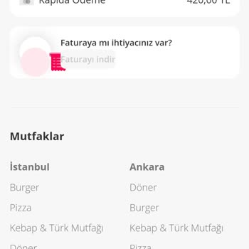 Yemek Sepeti Ödeme Sonrası Fiş/Fatura Vermiyor!
