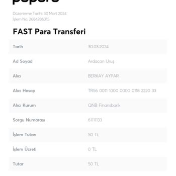 Hesap Fiber Bakiye Gelmedi P
