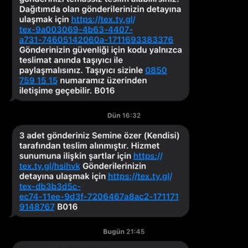 Trendyol Express Kargo Tarafından Mesaj Aldım