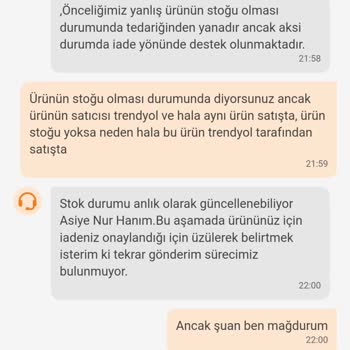 Trendyol Değişim İçin Gönderilen Ürünün Stokta Yok Yalanı