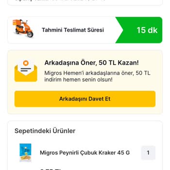 Migros Teslim Edilmeyen Sipariş