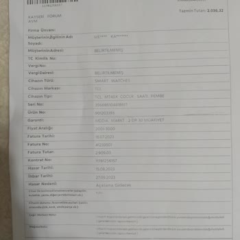 TCL Telefon TCL Marka Saat Arızası İade Sorunu