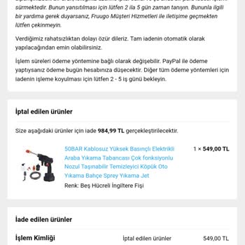 Fruugo İadem Gerçekleşmedi 8 Gün Oldu