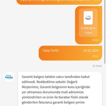 İnce Hesap Sattığı Ürünün Arkasında Durmuyor
