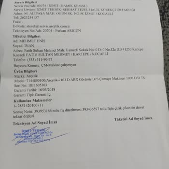 Arçelik Çamaşır Makinesi Sarsıntılı Ve Görültülü Çalışıyor