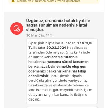Hepsiburada Aldığımız Ürünü İptal Ediyor