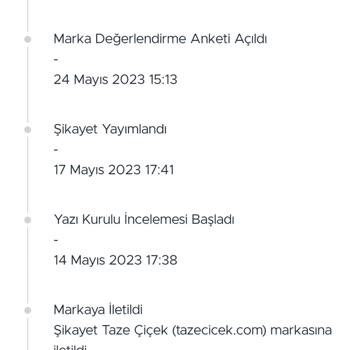 Taze Çiçek Şikayete Karşılık Hediye Kodu Göndermemesi