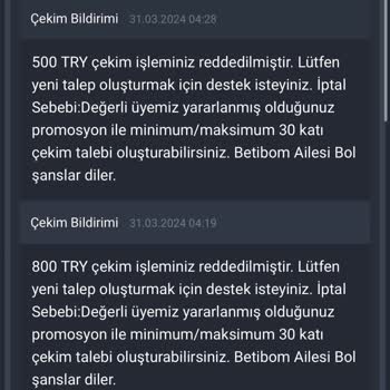 Betibom Para Çekim Talebimi Çevrim Şartını Tamamlamama Rağmen İptal Ediliyor