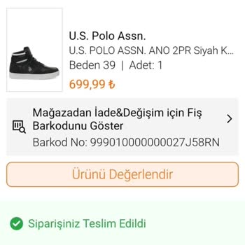 FLO Ayakkabı FLO U. S. Polo Ayakkabı 1 Ay Dolmadan Derisi Yırtıldı