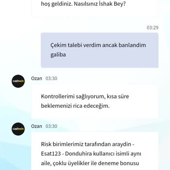 Cashwin Deneme Bonusu İçin Bloke Edildim