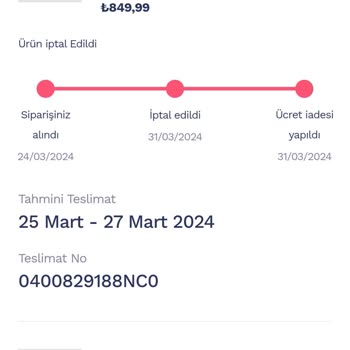 Penti Sebepsiz Ürün İptali Para İadesi