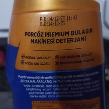 Porçöz Marka Bulaşık Makinesi Deterjanı Bardak Sarartma