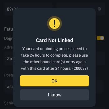 Binance Kart Hatası Ve Binance TR Limit Hatası