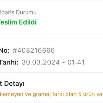 Migros Sanal Marketten Eksik Gelen Ürün